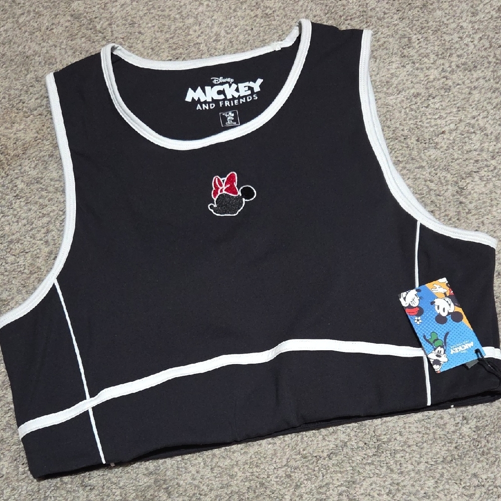 Disney Mickey & Friends Black Tank Top with White Trim